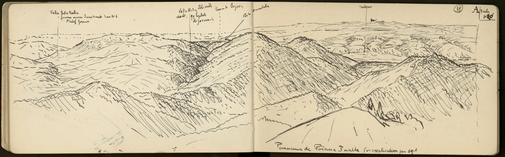 panorama sur montée de Poiana Ruska près de Costa Rosa vers le SE. Impression de plusieurs surfaces mûres emboîtées.