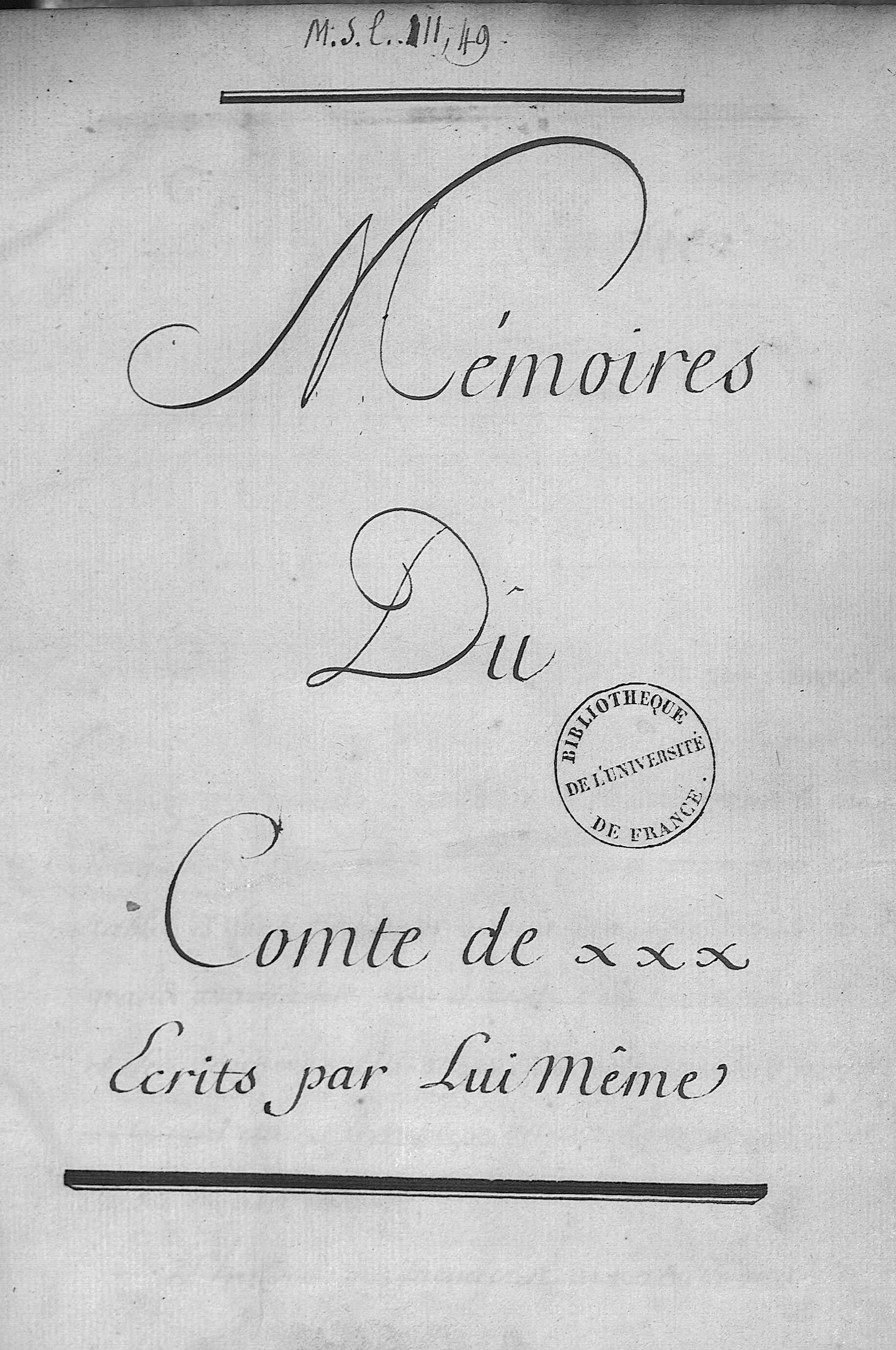 Vignette de la collection "Papiers du comte de Caylus" (source : ark:/15733/15h9)