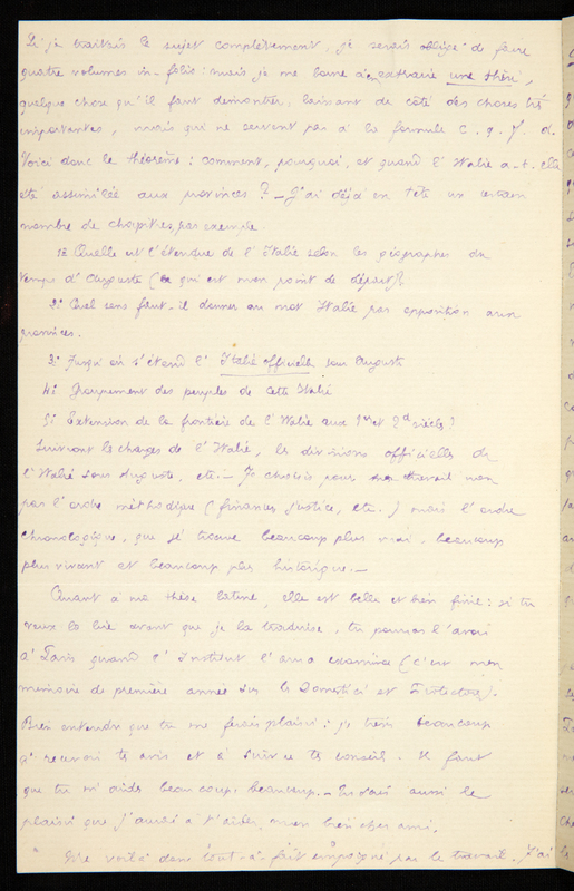 Deuxième page d'une lettre manuscrite écrite à l'encre bleue 