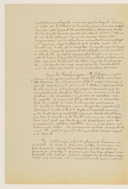 Page avec texte manuscrit à l'encre noire